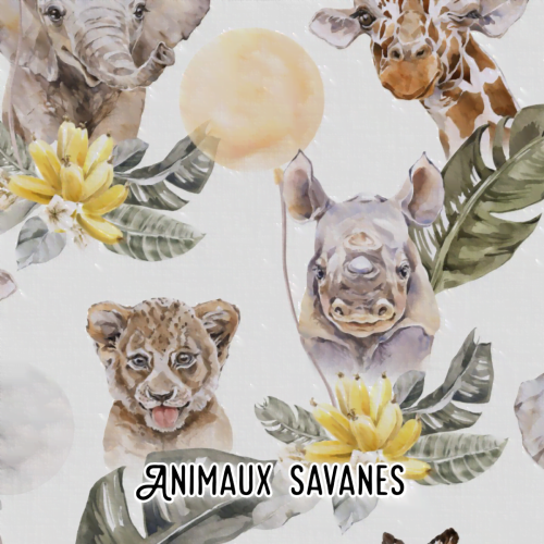 Tissu animaux savanes représentant les animaux d'Afrique.